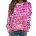 thumbnail image 2 of DPTALR Chandail à Col Rond Imprimé pour Femmes, Manches Longues, Blouse Confortable, 2 of 5