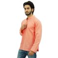 thumbnail image 3 of Atasi Kurta Court à Col Officier pour Homme en Coton Pêche Tunique Décontractée - Petit, 3 of 7