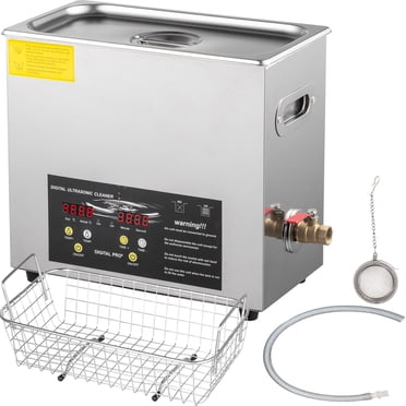 VEVOR Ultrasonic Cleaner 6L Ultrasonic Parts Cleaner 400W 40KHz Stainless Steel Ultrasonic Jewelry Cleaner with Digital Timer Heater for Jewelry Glasses Cleaning