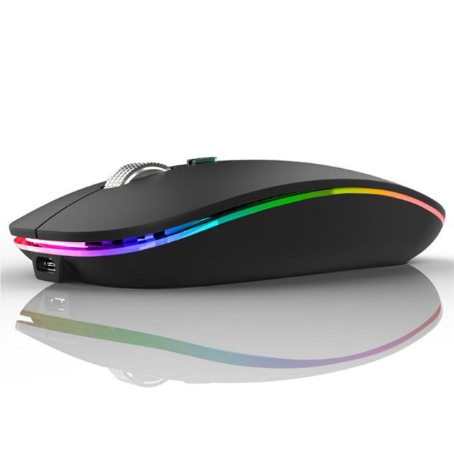 Wireless Bluetooth Mouse Rechargeable Silent Mouse Dual Mode (Bluetooth 5.1 + 2.4G) with Nano Receiver