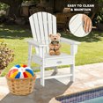 thumbnail image 3 of Gymax Ensemble de 2 Chaises Adirondack de Patio pour Enfants Fauteuil Chaise d'Extérieur Résistante aux Intempéries Blanc, 3 of 5