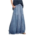 thumbnail image 1 of Jupes d'Été pour Femmes Robe pour Femmes 2023 Mode Jupe de Cowboy pour Femmes Confortable Extensible Grande Taille (avec Boutons), 1 of 7