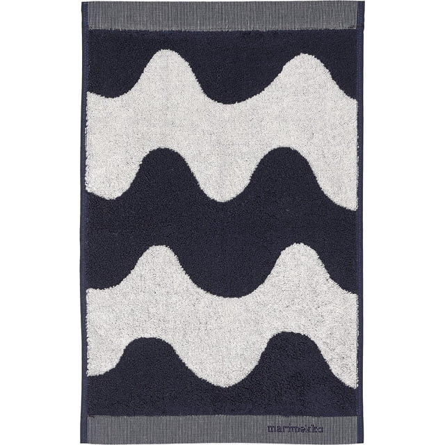 Marimekko - Serviette d'Invité en Éponge de Coton Lokki (Bleu Foncé)