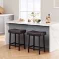 thumbnail image 4 of Cherish Bar Stools 2pcs, 24" Counter Height Upholstered Padded Barstools for Kitchen Counter, Home Bar, 4 of 9