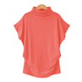 thumbnail image 4 of AMERTEER Blouse Décontractée en Coton à Manches Courtes et Col Roulé pour Femmes, Grande Taille, 4 of 5