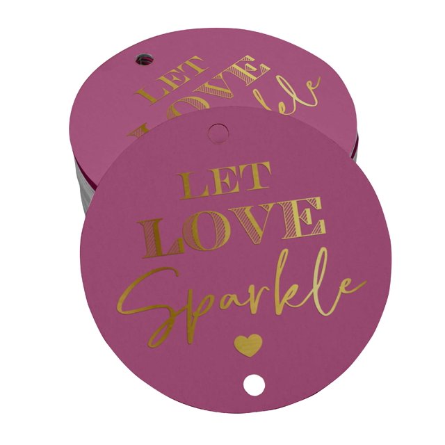 Inkdotpot Real Gold Foil Let Love Sparkle Wedding Tags Favor Hang Paper Tags 100 Pieces