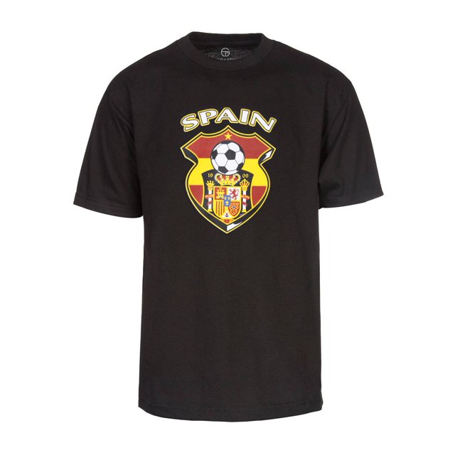 Spain National Futbol Team Black T-Shirt - Large