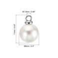 thumbnail image 2 of Unique Bargains Pendentifs Perles Factices 8 mm, Lot de 150 Perles Rondes Imitation Perle, Argent Blanc, 2 of 6