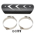 thumbnail image 3 of Exhaust Pipe Cover Protector, Stainless Steel Durable Exhaust Heat Shield Cover  For Motorcycle Carbon Fiber Style, 3 of 8