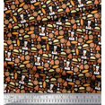 thumbnail image 3 of Soimoi Poly Georgette Fabric Pizza,Cake & Croissant Food Decor Fabric Printed Yard 52 Inch Wide, 3 of 3