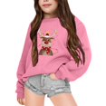 thumbnail image 1 of PMVFHDE Chandail à Capuche Grande Taille pour Enfants Automne et Hiver à Manches Longues Imprimé Col Rond pour Garçons et Filles Manteau à Capuche Chaud Chandails pour Filles Taille 10-12, Rose, 6-7 Ans, 1 of 4