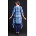 thumbnail image 3 of Bimba Hauts Imprimés Shibori à Rayures Bleues pour Femmes Kurti Asymétrique Robe d'Été pour Filles Grande, 3 of 6