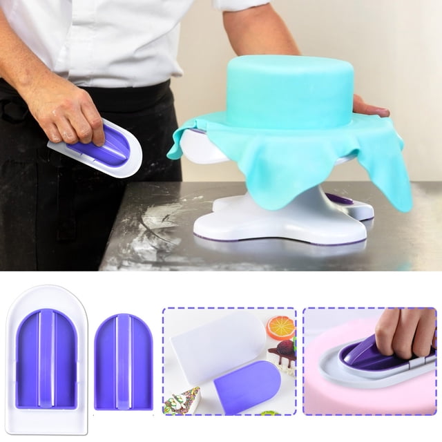 TIMIFIS Scrapers Fondant Cake Smoother Tools Cake Scrapers Fondant Smoother Polisher Kitchen Cream Cakes Kitchen Gadgets