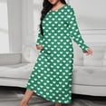 thumbnail image 2 of Wiyuqeen Grande Taille Chemises de Nuit à Manches Longues pour Femmes Col Rond Coupe Ample Vêtements de Nuit Robe de Nuit Imprimé Cœur d'Amour Longue Robe de Pyjama, 2 of 7