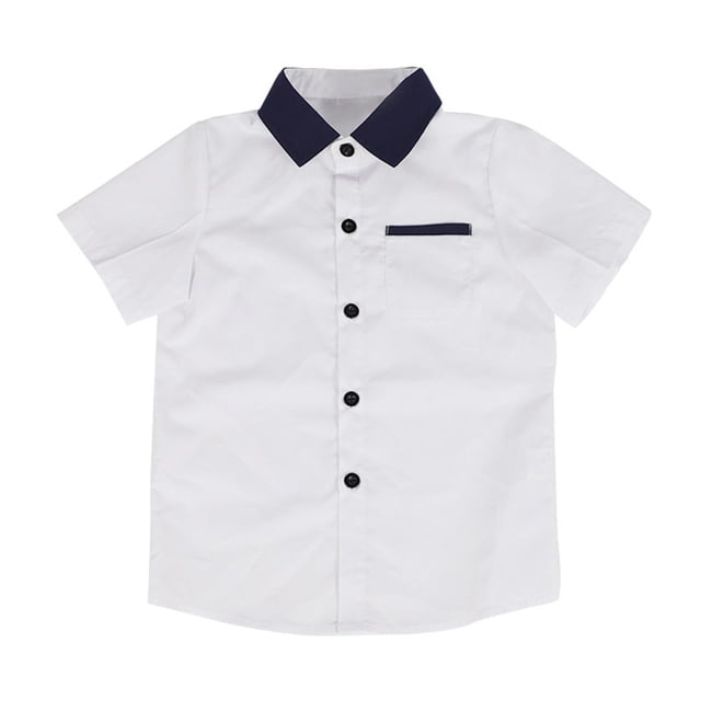 Birdeem Chemises pour Enfants Manches Courtes Graphique Uni Chemise Fine Décontractée pour Garçon de 3 à 11 Ans Chemise à Manches Courtes pour Enfants