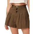 thumbnail image 3 of B91xZ Shorts pour Femmes Décontractés Club Fête Taille Haute Hot Pants, Café L, 3 of 3