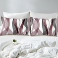 thumbnail image 4 of Erosebridal Chic Geometric Sheet Set Full, Maroon Stripes Bedding Sets Full Size, Abstract Decor 4pcs, 4 of 7