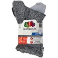 thumbnail image 1 of Fruit Of The Loom P3 Ohf Poly Hcrw Cmf Socks, 9-11, Gray Assorted, 1 of 1