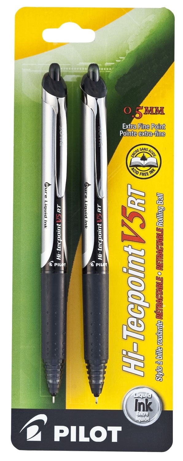 Pilot Hi-Tecpoint V5 RTRetractable Roller Ball Pens - Black