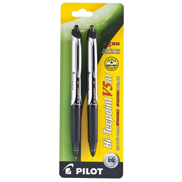 Pilot Hi-Tecpoint V5 RT Stylos à bille roulante rétractables - Noir