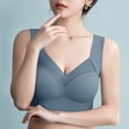 thumbnail image 2 of Hjtefg Sheer Bralette - Plus Size Wireless Push-Up, Breathable Seamless Sports Bra,Color: T2-Navy Size: L, 2 of 7