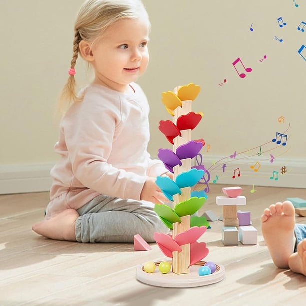 Arbre à Billes Musical En Bois – Jouet Montessori Chute De Balle, Circuit Sonore, Apprentissage Cause-effet, 4-8 Ans, écologique