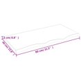 thumbnail image 4 of vidaXL Table Top Light Brown 80x40x2 cm Treated Solid Wood Oak, 4 of 4