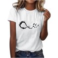 thumbnail image 1 of Plebaso T-Shirt Imprimé pour Femme Décontracté à Manches Courtes, T-Shirt Graphique à Col Rond, T-Shirts Amples d'Été 2025, 1 of 4