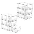 thumbnail image 1 of Vtopmart 6 Pack Stackable Storage Drawers,Clear Acrylic Drawer Organizers with Handles, Easily Assemble Containers for Fridge, Ba, 1 of 7