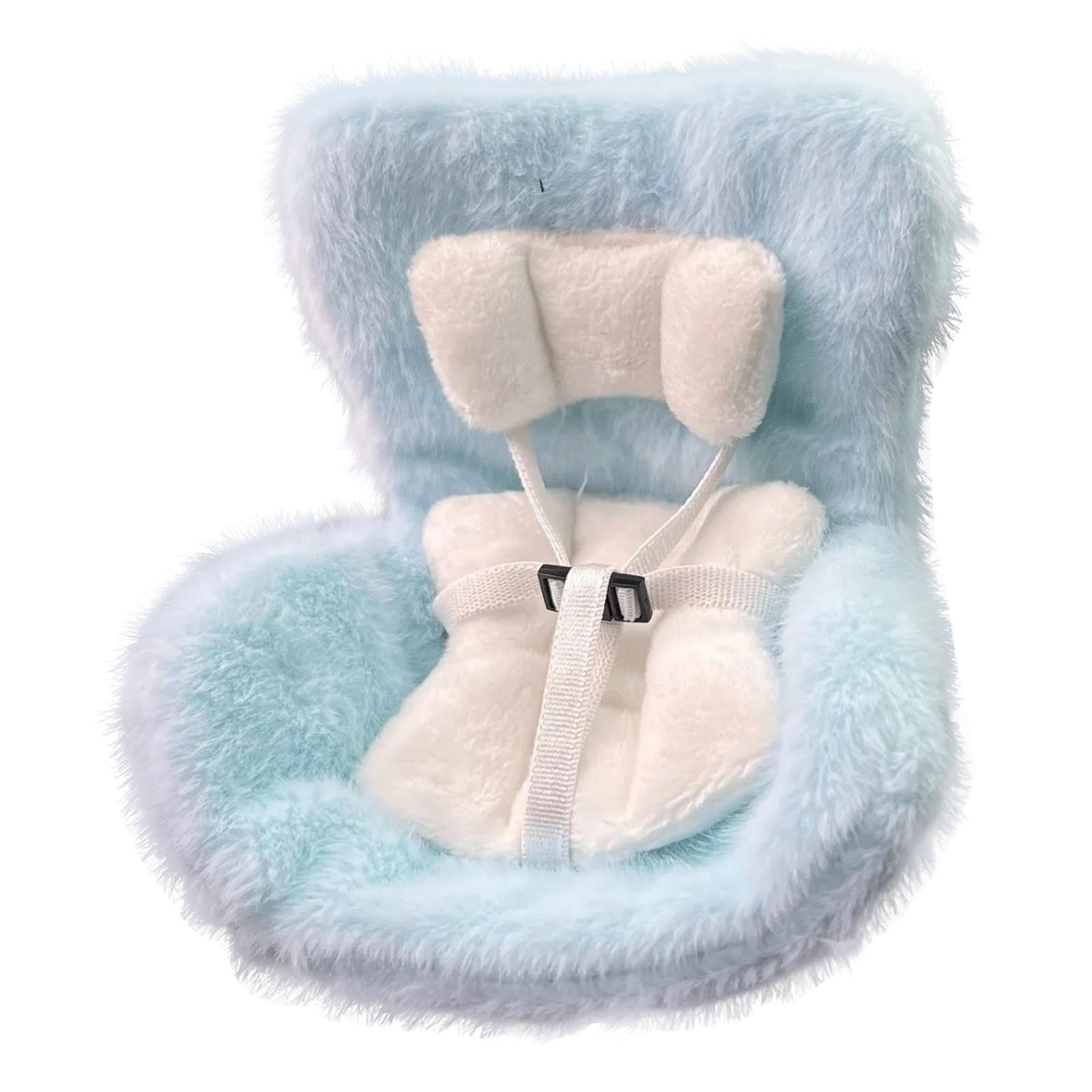 Set De 7 Sièges Pour Poupée 17 Cm – Peluche Rose, Coque Transparente, Coussin, Clips, Support – Décoration Voiture Ou Bureau