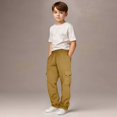 thumbnail image 4 of XZNGL Jogger Pants for Boys, Drawstring Waist, Four-Season Cotton Blend, Elastic Cuff, Multiple Pockets, Size 110 cm (43 in), 4 of 7