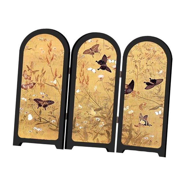 simhoa Chinese Design Mini Screen Ornament 3 Panel Divider for Fireplace Countertop C