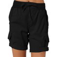 thumbnail image 1 of Innerwin Short d'Été Décontracté pour Femme Cargo de Travail Short en Lin Extensible Noir G, 1 of 7