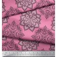 thumbnail image 3 of Soimoi polyester Crepe Fabric Floral Mandala Print Fabric by the Yard 52 Inch Wide, 3 of 3