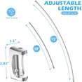 thumbnail image 3 of Curved Shower Curtain Rod- Adjustable Shower Curtain Rod 38-72 Inches, Rust Proof Stainless Steel Curved Shower Curtain Rods for Bathroom, Bathtub, Shower Stall, Need to Drill, Silver, 3 of 8