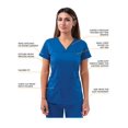 thumbnail image 3 of Adar Scrub Set for Women - Curved V-Neck Scrub Top & Tapered Drawstring Scrub Pants, 3 of 7