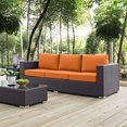 thumbnail image 1 of Modway Convene Outdoor Patio Furniture Sofa, Orange, 1 of 5