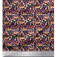 thumbnail image 1 of Soimoi Polyester Crepe Fabric Leaves & Fox Face Cartoon Print Fabric by Yard 42 Inch Wide, 1 of 3