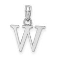 thumbnail image 4 of Diamond2Deal 14K White Gold Block Letter W Initial Pendant for Women, 4 of 6