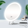 thumbnail image 2 of JUNWELL 6inch Compact Rechargeable LED Lighted Magnifying Makeup Mirror - 10X  20X  30X Magnification  Travel  Handheld  Hanging  Pocket Mirror with Bright Illumination - Perfect Gift for, 2 of 6