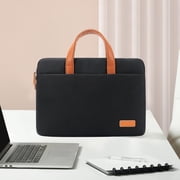 Laptop Bag 13.3-14 Inch, Xinsrenus Lightweight Business Briefcase, Watertight Scratch-Resistant Polyester Velour Laptop Bag for Work Travel, Black