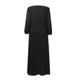 thumbnail image 5 of Robes pour Femmes en Chiffon Col en V Manches Longues Plissées Longueur Midi Maxi Robe Noire TTTG, 5 of 5