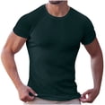 thumbnail image 2 of Styesk T-Shirts pour Homme T-shirt Décontracté pour Homme Mode Couleur Unie Col Rond T-shirt à Manches Courtes Haut/chemise à Col Rond, 2 of 3