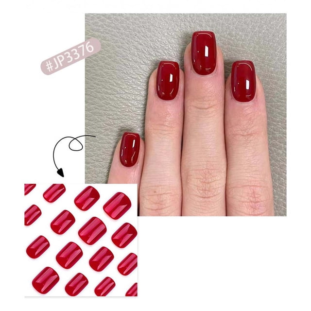 Jusqu'à 60 % de Rabais! Gspmoly Faux Ongles, Presser - Ongles Courts Presser - Faux Ongles Courts avec Colle pour Ongles Colle Réutilisable - Ongles 12 Tailles 2 ml Press On Nails