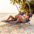 thumbnail image 4 of Gymax 2PCS Tanning ChairFolding Beach Lounge Chair w/5-Position Adjustable Backrest Gray, 4 of 9