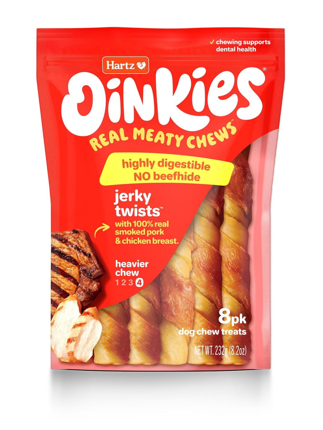 Hartz Oinkies Chicken Wrapped Pig Skin Twists™ Chew Dog Treats