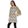 thumbnail image 2 of Moomaya Robe Kurti Courte Indienne Imprimée Tunique en Poly-Crêpe Robe Mini à Col Rond, 2 of 5