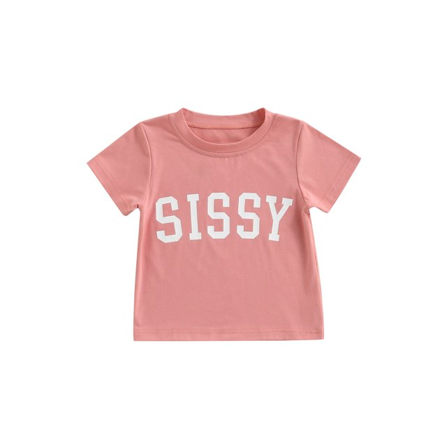 Kmbangi Enfants T-shirt Tops Lettre Impression Manches Courtes Col Rond Été Respirant Tops