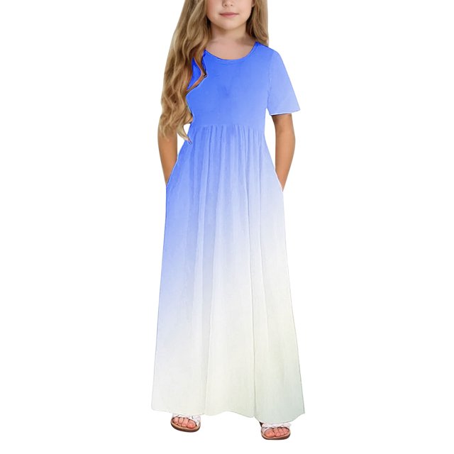 LOVZFMLL Jupe Princesse en Dentelle à Volants à Manches Courtes pour Femme Enfant Été Col Rond Broderie Nœud