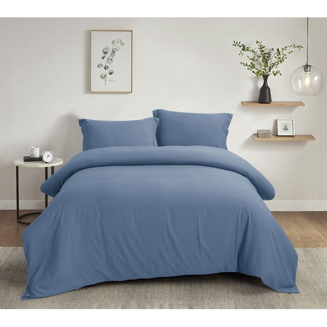 Swift Home Ultra Soft Solid Duvet Cover Set, King, Blue